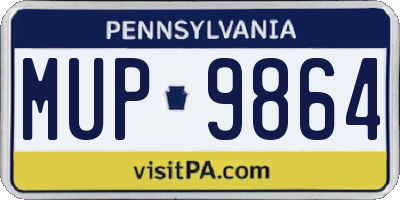 PA license plate MUP9864