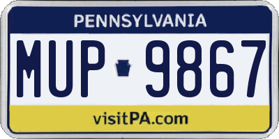 PA license plate MUP9867