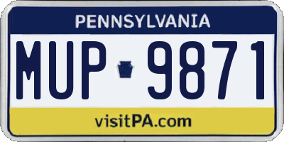 PA license plate MUP9871
