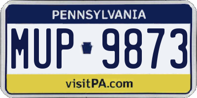 PA license plate MUP9873