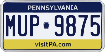 PA license plate MUP9875