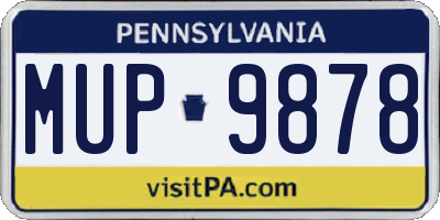 PA license plate MUP9878