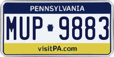 PA license plate MUP9883