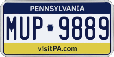 PA license plate MUP9889