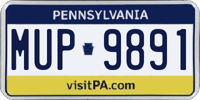 PA license plate MUP9891