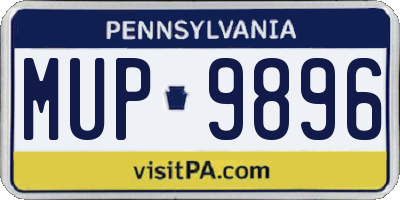 PA license plate MUP9896