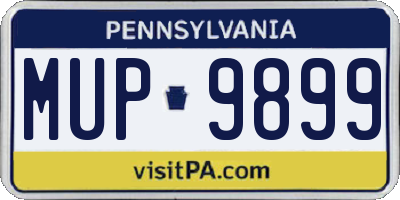 PA license plate MUP9899