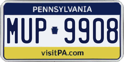 PA license plate MUP9908