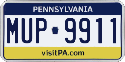 PA license plate MUP9911