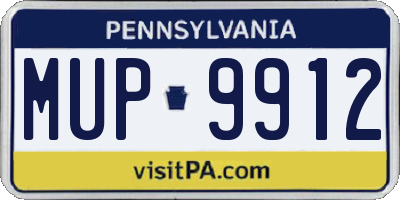 PA license plate MUP9912