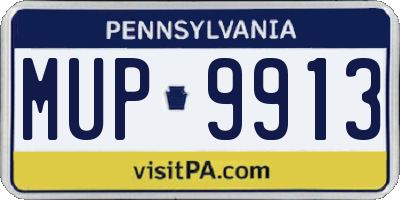 PA license plate MUP9913