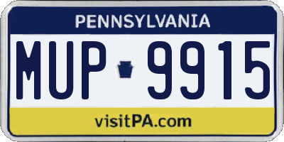 PA license plate MUP9915