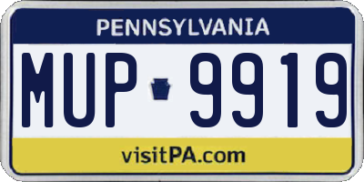 PA license plate MUP9919