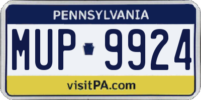 PA license plate MUP9924