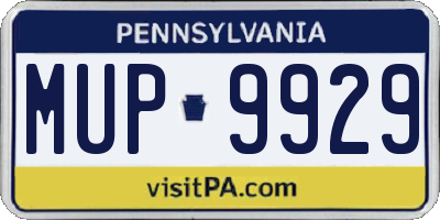 PA license plate MUP9929