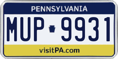 PA license plate MUP9931