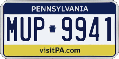 PA license plate MUP9941