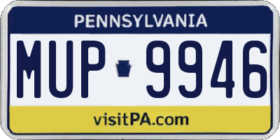 PA license plate MUP9946