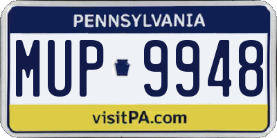 PA license plate MUP9948