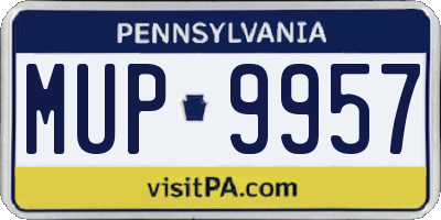 PA license plate MUP9957