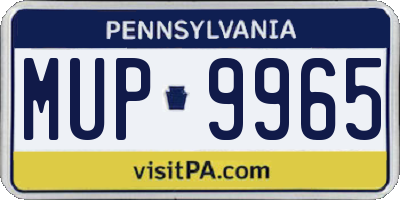 PA license plate MUP9965