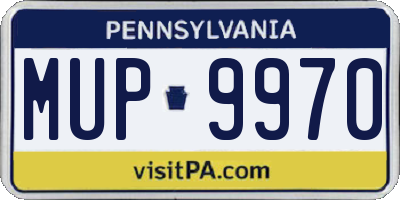 PA license plate MUP9970