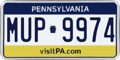 PA license plate MUP9974