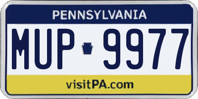 PA license plate MUP9977