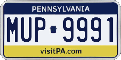 PA license plate MUP9991