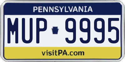 PA license plate MUP9995