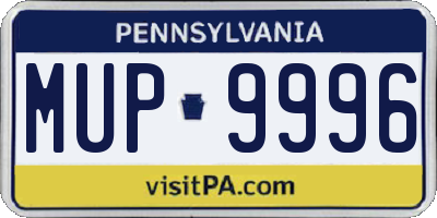PA license plate MUP9996