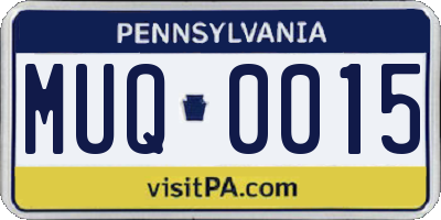 PA license plate MUQ0015