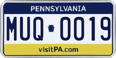 PA license plate MUQ0019