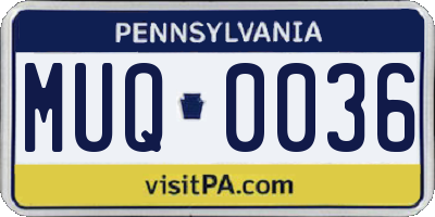 PA license plate MUQ0036