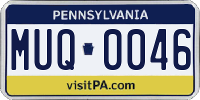 PA license plate MUQ0046