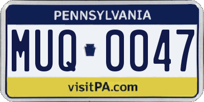 PA license plate MUQ0047