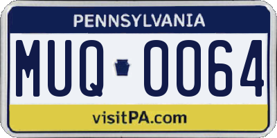 PA license plate MUQ0064