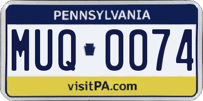 PA license plate MUQ0074