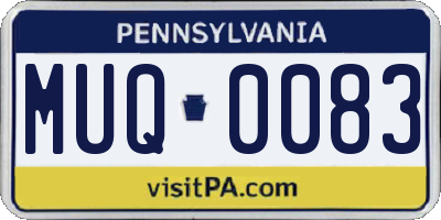 PA license plate MUQ0083
