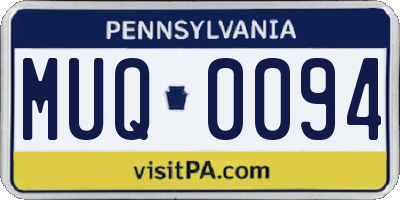 PA license plate MUQ0094