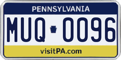PA license plate MUQ0096