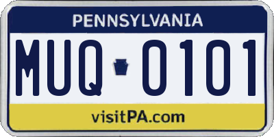 PA license plate MUQ0101