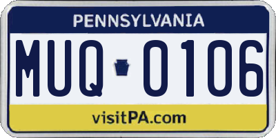 PA license plate MUQ0106