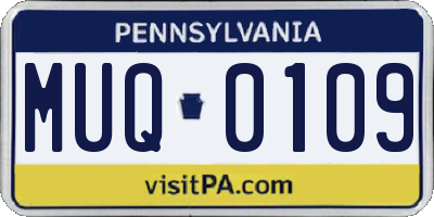 PA license plate MUQ0109