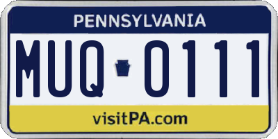 PA license plate MUQ0111