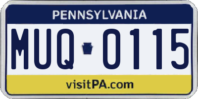 PA license plate MUQ0115
