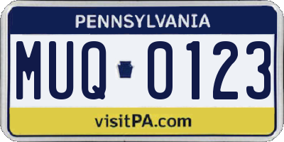 PA license plate MUQ0123