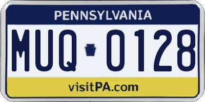 PA license plate MUQ0128