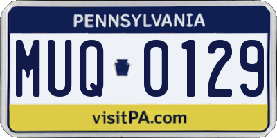 PA license plate MUQ0129