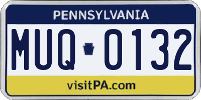 PA license plate MUQ0132